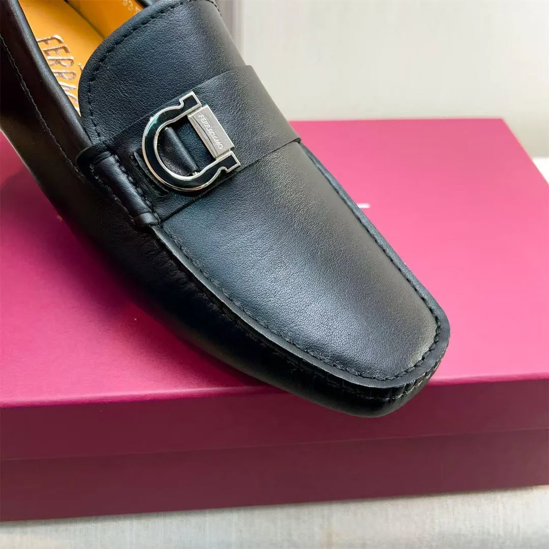 Men's shoes 💰560 Ferragamo new high-end quality 🔥 black cowhide ➕ cowhide lining size 38-45